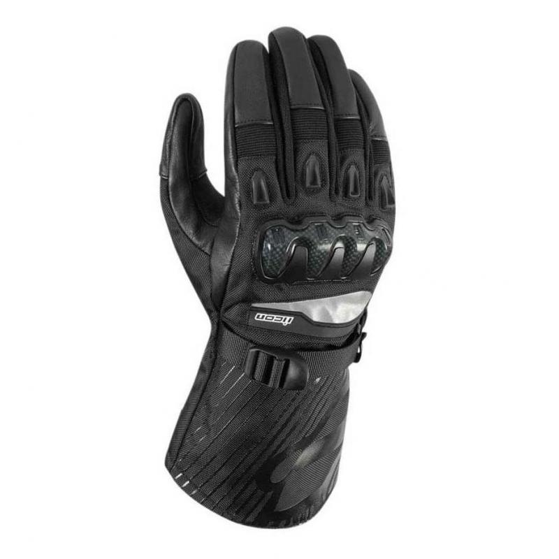 Gants cuir/textile Icon Patrol noir- M