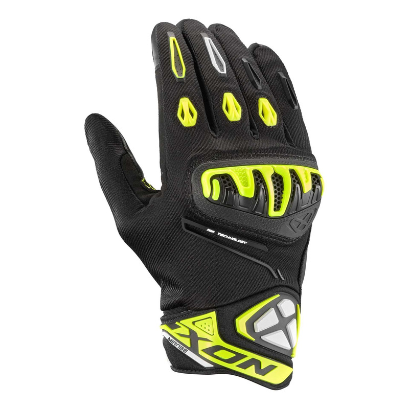 Gants cuir/textile Ixon Mirage Air black/bright yellow