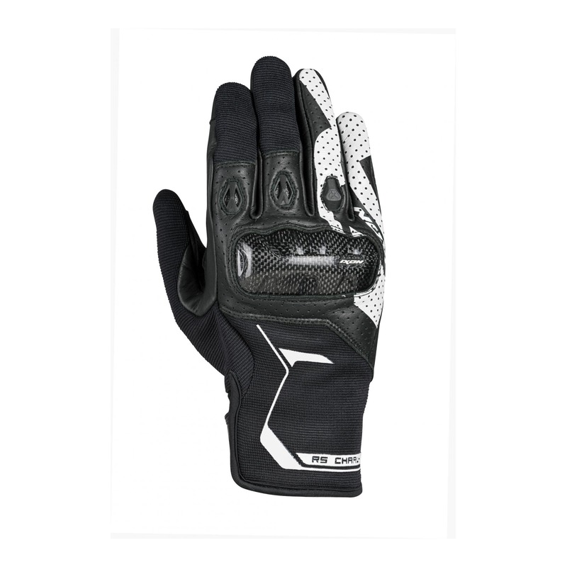 Gants cuir/textile Ixon RS Charly noir/blanc- S