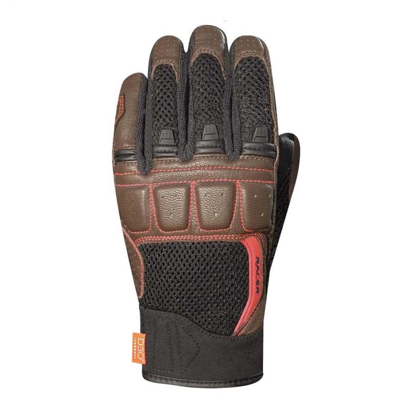Gants cuir/textile Racer Ronin noir/marron- S