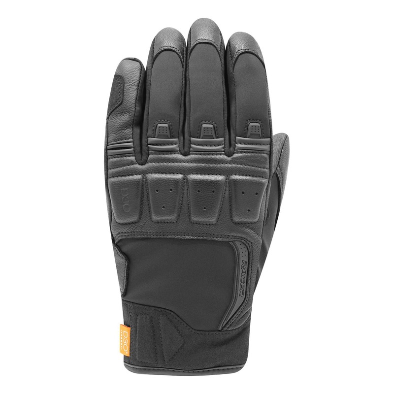Gants cuir/textile Racer Ronin Winter noir- S