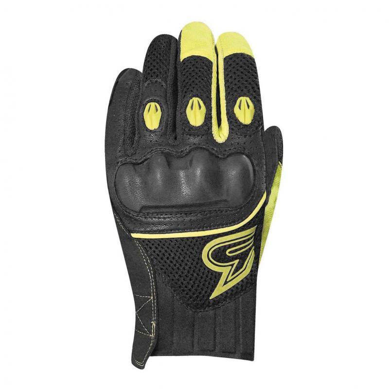 Gants cuir/textile Racer Slash noir/jaune- S
