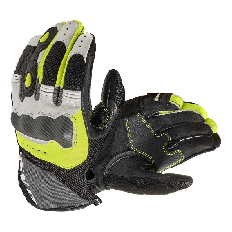 Gants cuir/textile Rev’It Blaze light grey/neon yellow