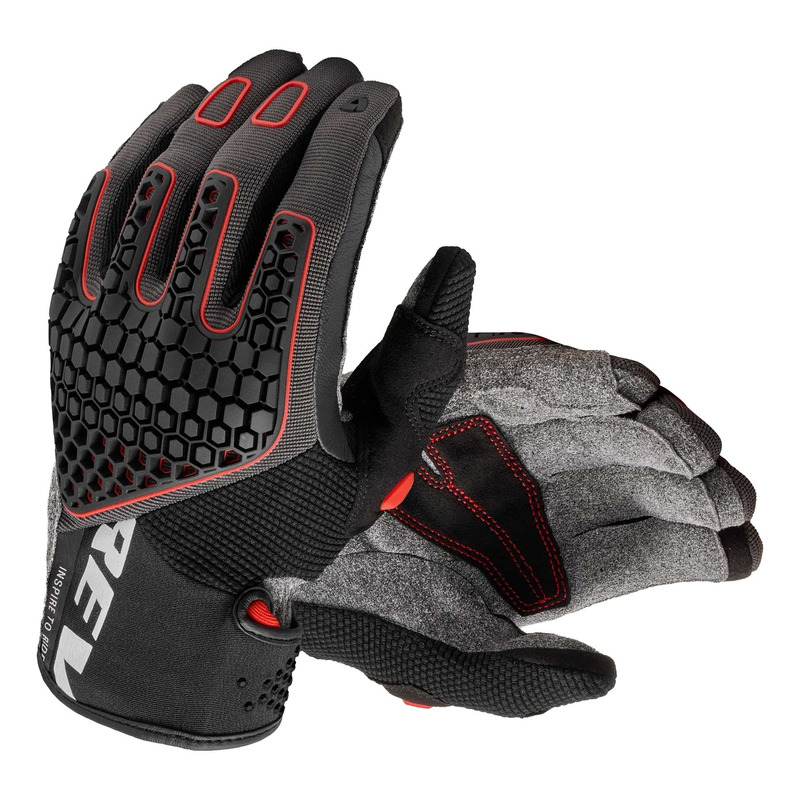Gants cuir/textile Rev’It Mangrove 2 grey/red