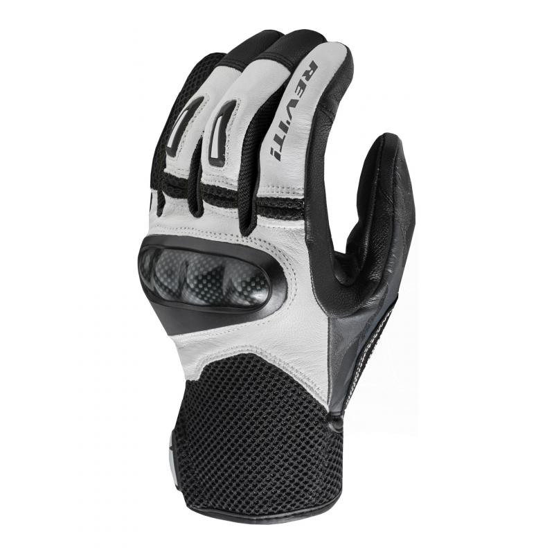 Gants cuir/textile Rev'it Prime noir/blanc- M