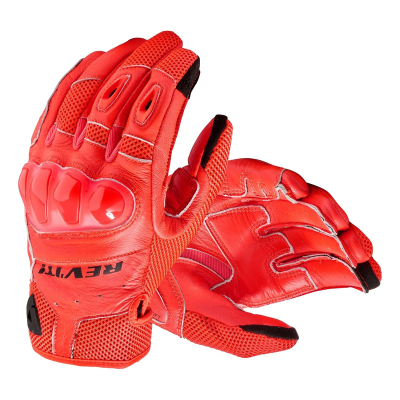 Gants cuir/textile Rev’It Ritmo neon red/black