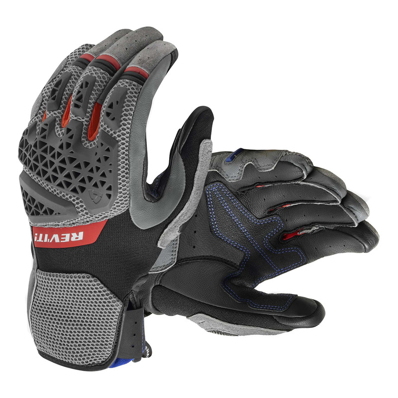 Gants cuir/textile Rev’It Sand 5 grey/red