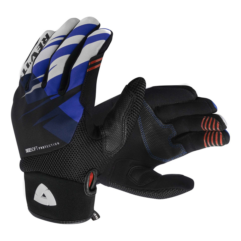 Gants cuir/textile Rev’It Surge black/blue