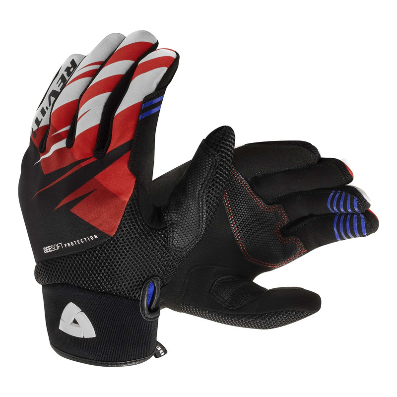 Gants cuir/textile Revâ  It Surge black/red- S