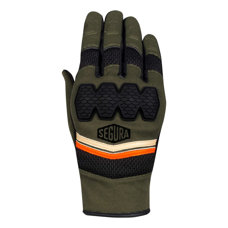 Gants cuir/textile Segura Erwan kaki