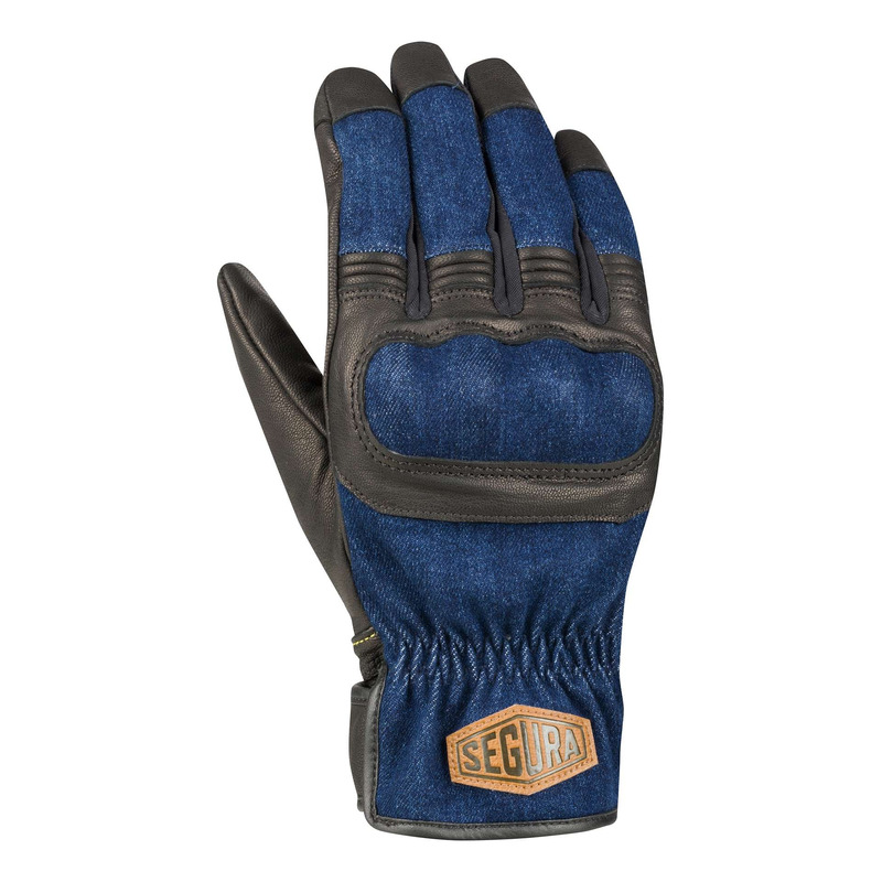 Gants cuir/textile Segura Hunky noir/bleu- T9