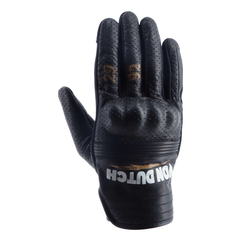 Gants cuir Von Dutch x Helstons Born Air noir/noir