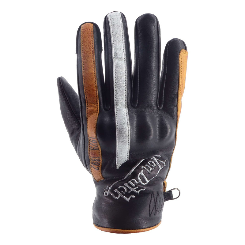 Gants cuir Von Dutch x Helstons Hawk noir/gold/blanc- T11