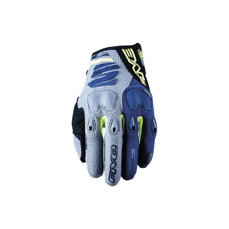 Gants enduro Five E2 gris/jaune fluo/navy- XS