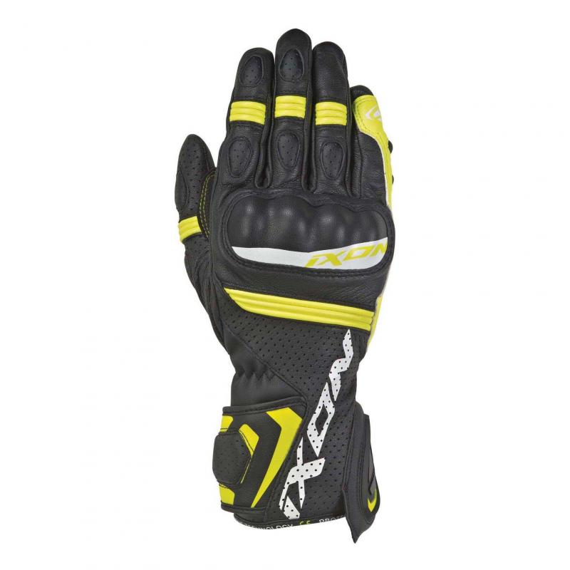 Gants été cuir Ixon RS Tempo Air noir/jaune vif- S