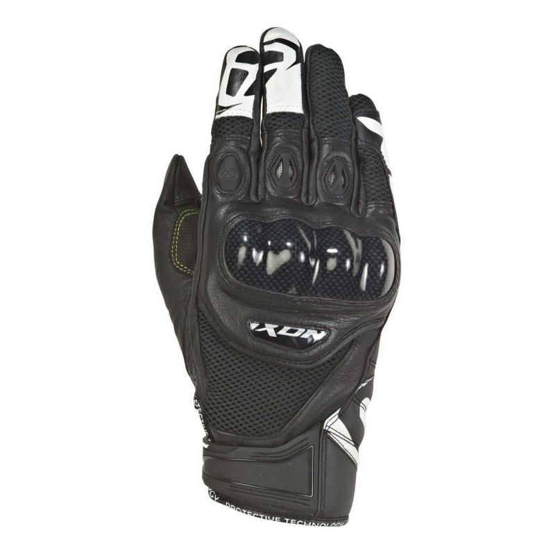 Gants été cuir/textile Ixon RS Recon Air noir/blanc- S