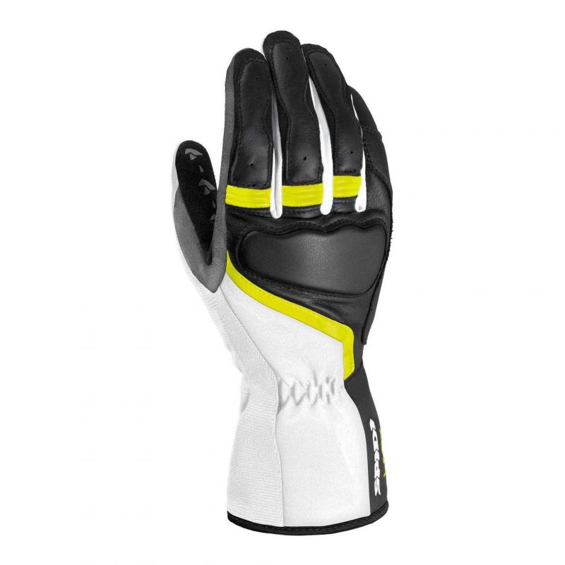 Gants femme cuir/textile Spidi Grip 2 Lady noir/jaune fluo/blanc- XS