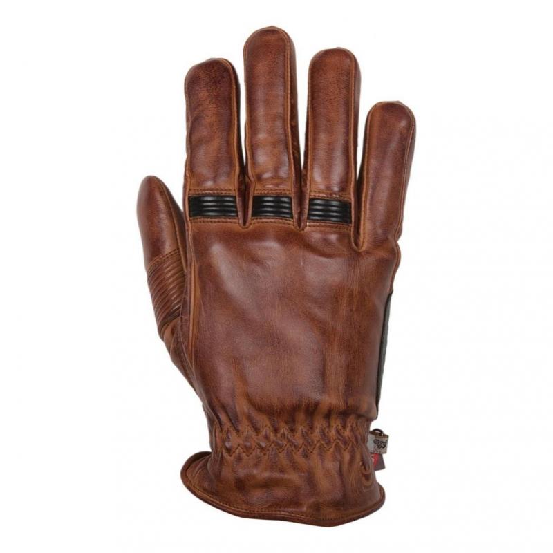 Gants hiver cuir Helstons Velvet camel/noir- T12