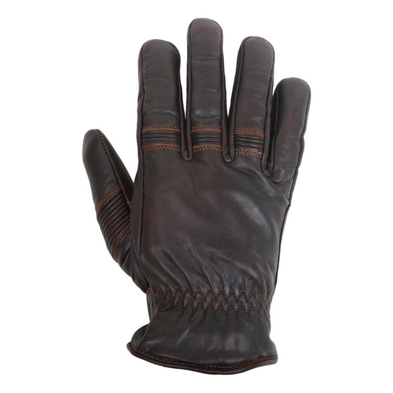 Gants hiver cuir Helstons Velvet marron/noir- T12