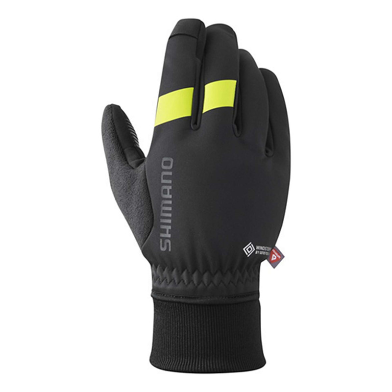 Gants Long Hiver Shimano WINDSTOPPER® PRIMALOFT® Noir et Jaune