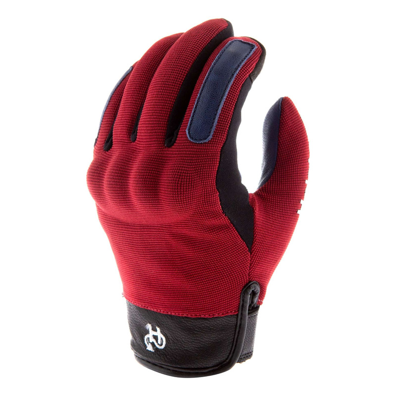 Gants textile/ cuir femme Helstons Melody Girl bordeaux/bleu/blanc