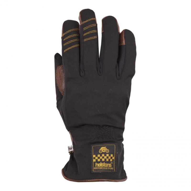 Gants textile/cuir femme Helstons One Lady noir/camel- T6