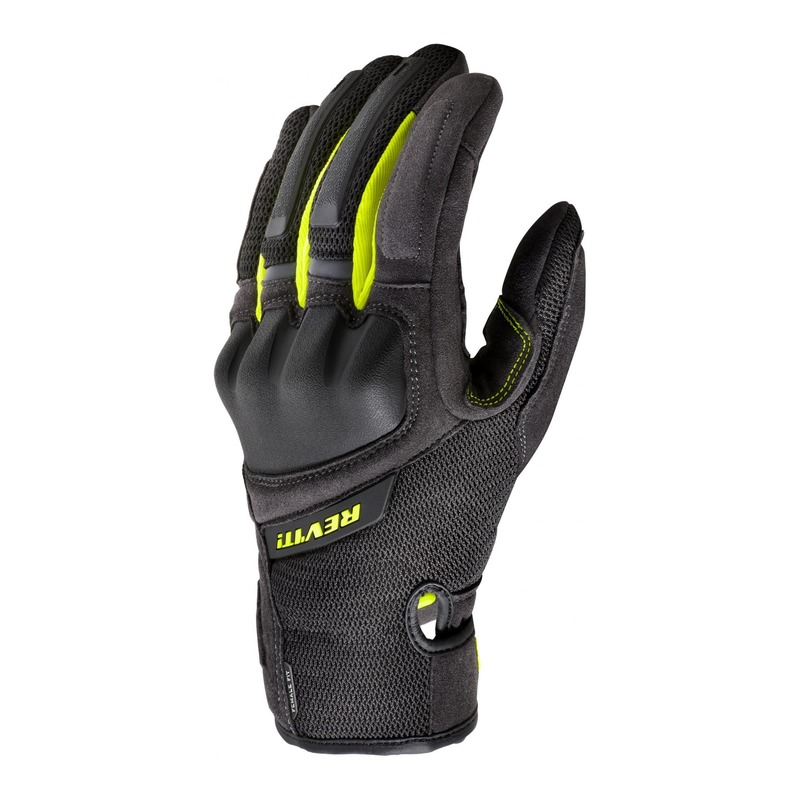 Gants textile/cuir femme Rev'it Volcano noir/jaune neon- XS