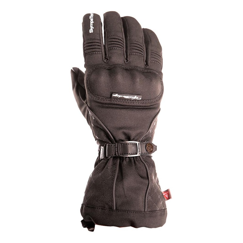 Gants textile/cuir femme V'Quattro Azzura STX noir- XS