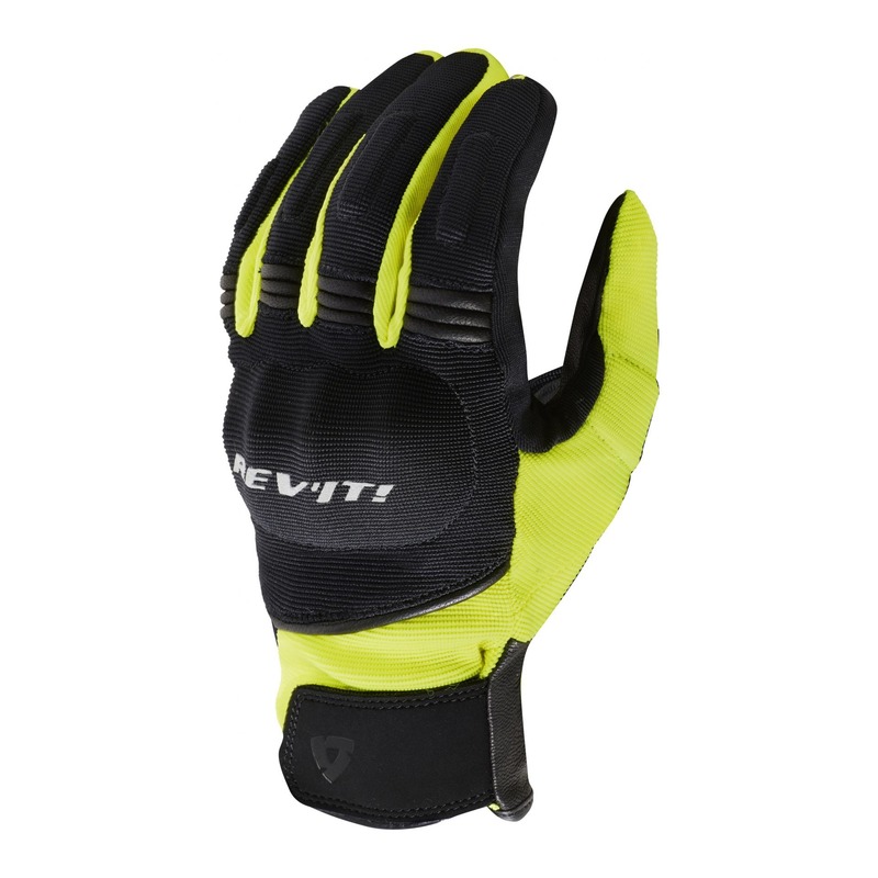Gants textile/cuir Rev'it Mosca H2O noir/jaune neon- S