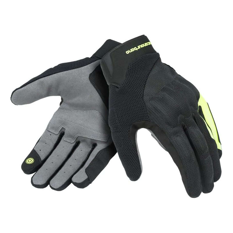 Gants textile/cuir Tucano Urbano Penna Evo black/yellow fluo