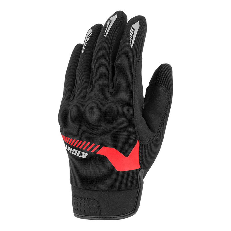 Gants textile Eight First noir/rouge