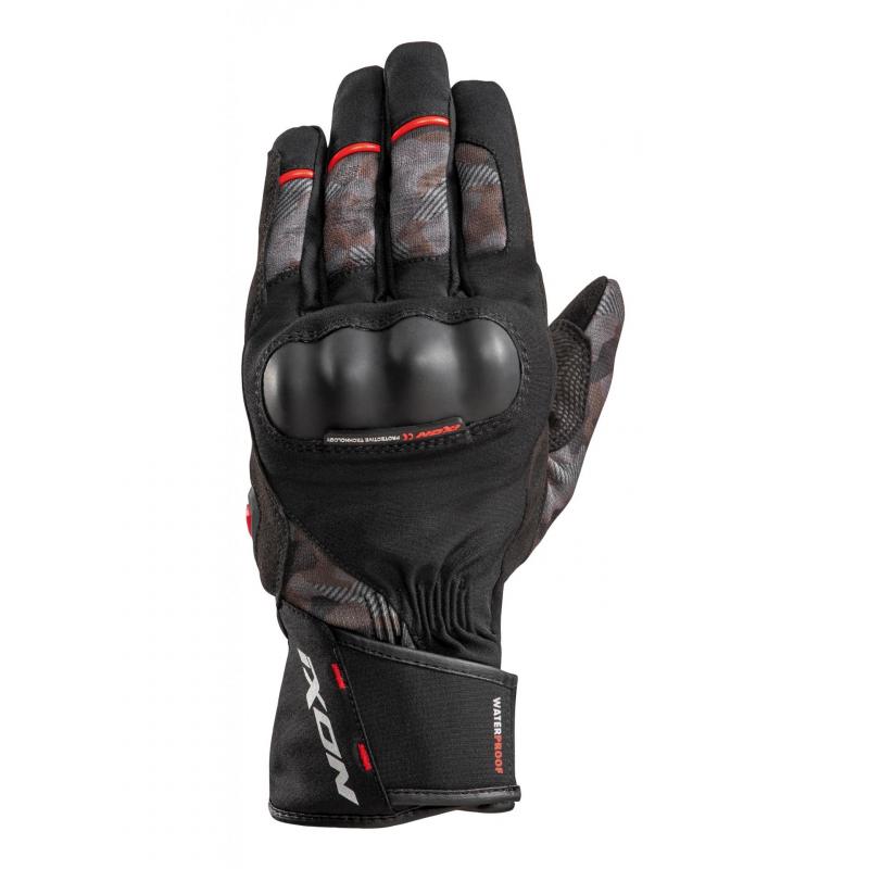 Gants textile Ixon Pro Russel noir camo/rouge- S