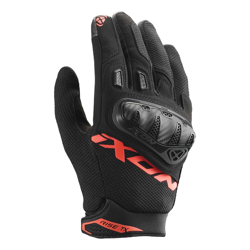 Gants textile Ixon Rise TX noir/rouge vif