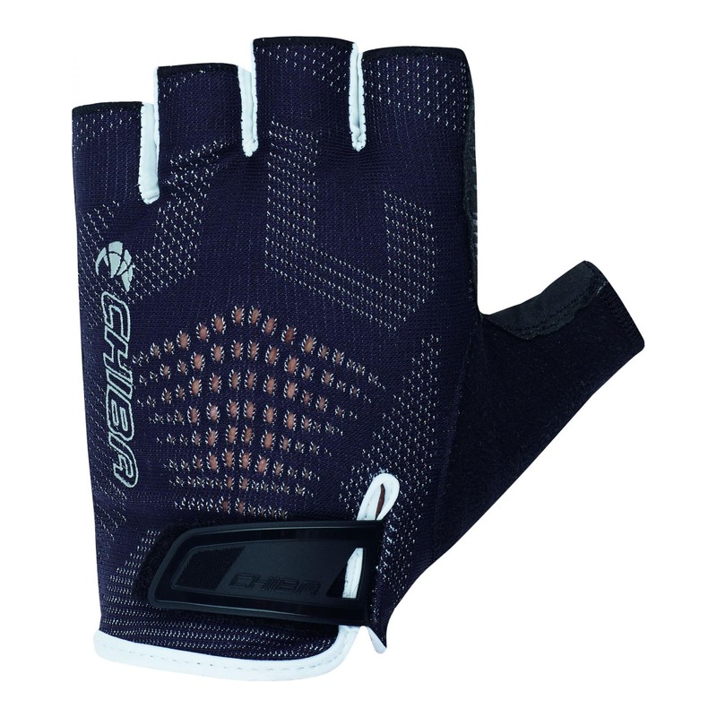 Gants vélo Chiba Superfly courts noirs/argents- S