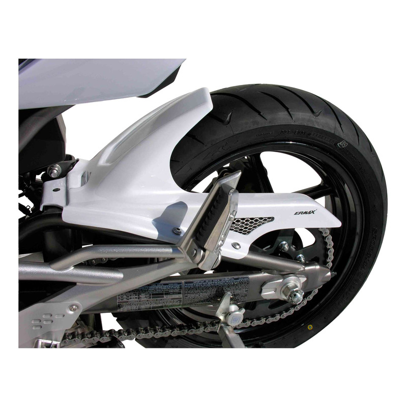 Garde boue arrière Ermax blanc (pearl stardust white) Kawasaki ER 6 N/F 09-11