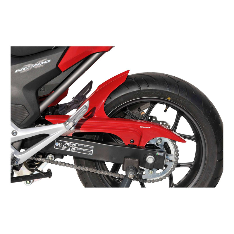 Garde boue arrière Ermax rouge métal (candy arcadian red [R305]) Honda NC 750 X 14-15