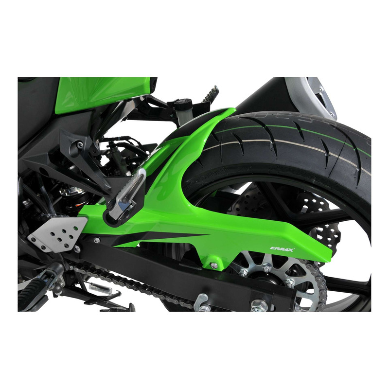 Garde boue arrière Ermax vert fluo/noir mat Kawasaki Z 750 07-12