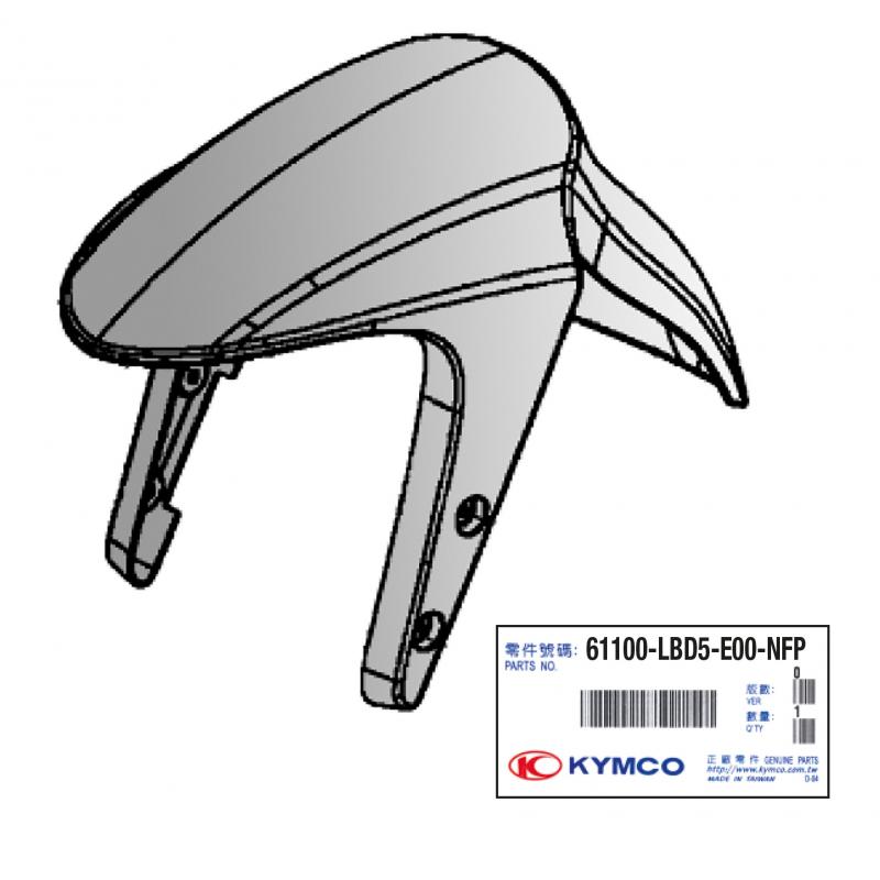 Garde boue avant Kymco Vitality 2T 2004-09 61100-LBD5-E00-NFP