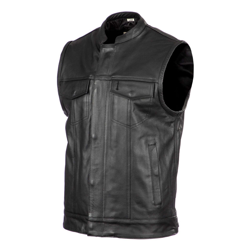 Gilet cuir Helstons West noir