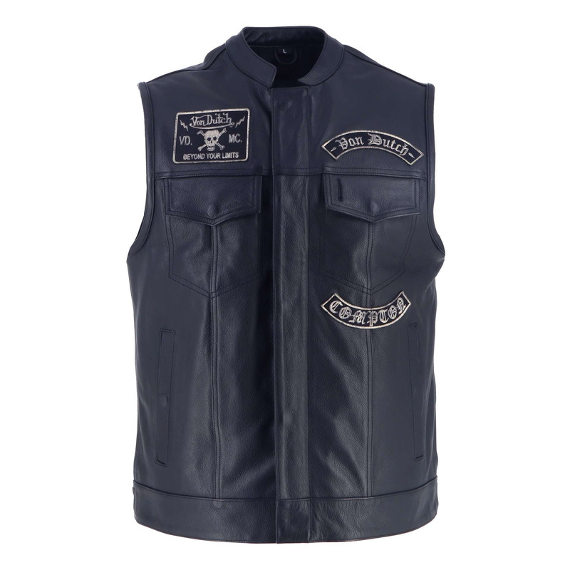 Gilet cuir Von Dutch x Helstons Apache noir
