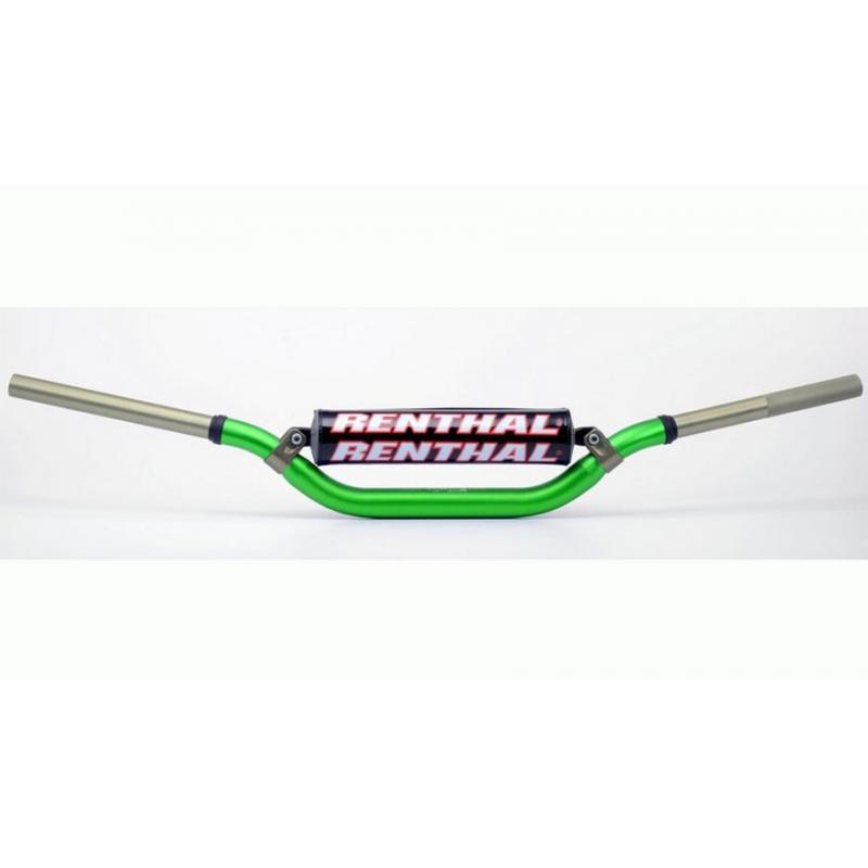 Guidon MX Renthal Twinwall vert cintrage Reed / Windham avec barre de
