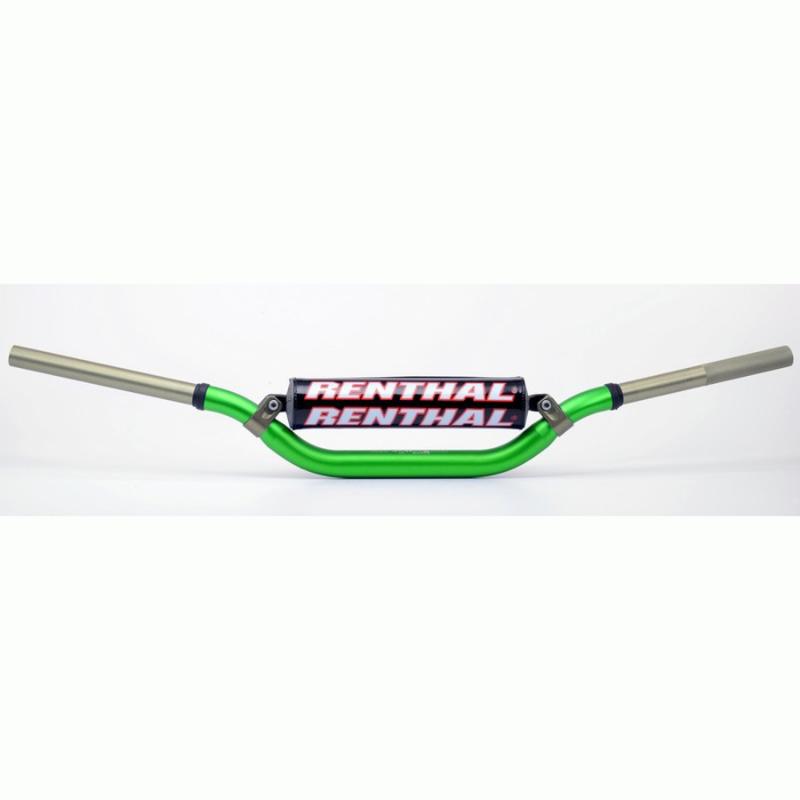 Guidon MX Renthal Twinwall vert cintrage Villopoto / Stewart Ø28,6 mm
