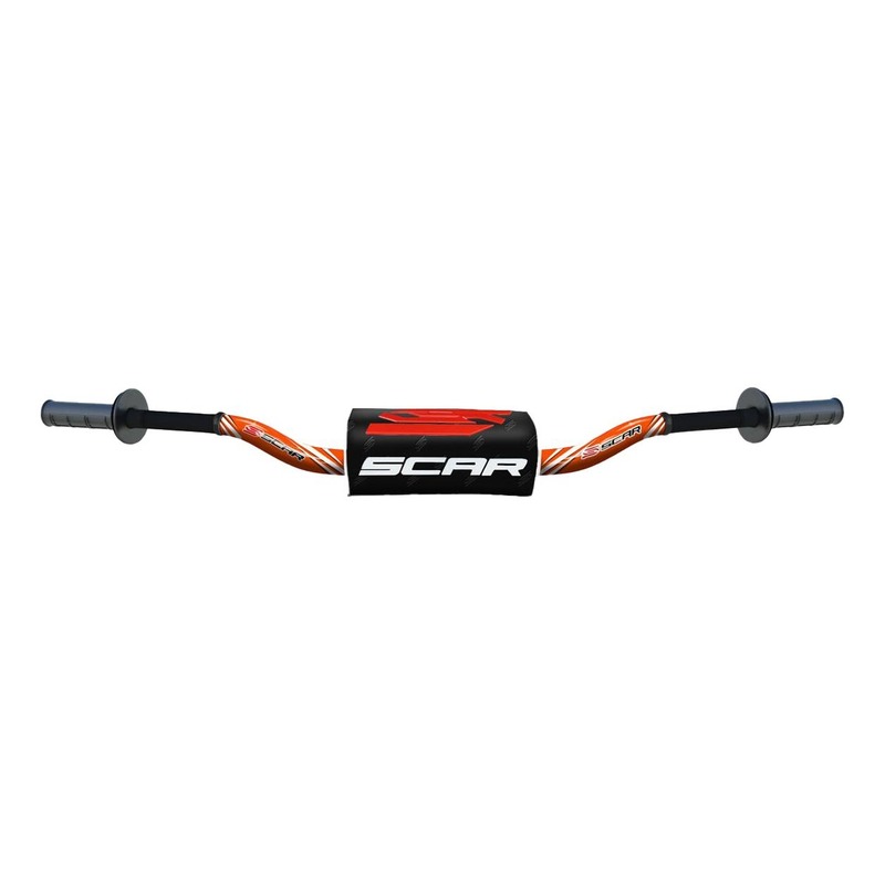 Guidon Ø28,6mm sans barre Scar O² RC orange/mousse noire