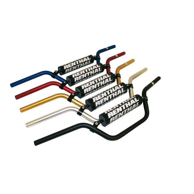 Guidon Pit Bike Renthal Classic couleur alu Ø22mm avec mousse noire