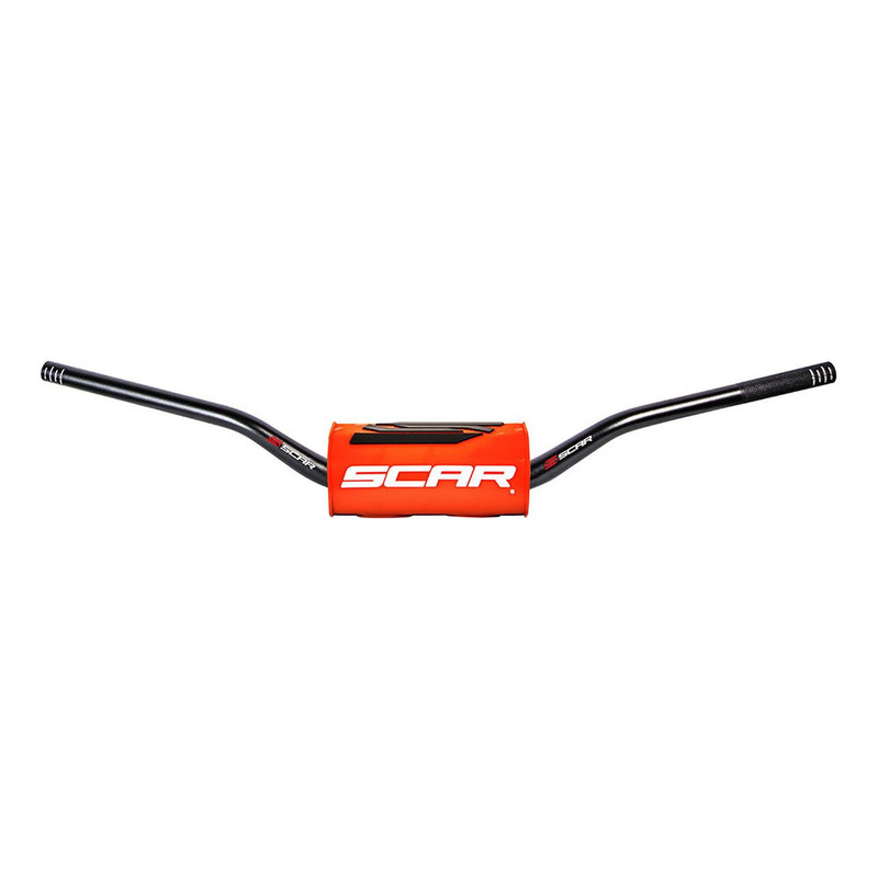 Guidon SCAR MX O2 Color type Honda/Kawasaki Ã 28,6mm Noir/Orange