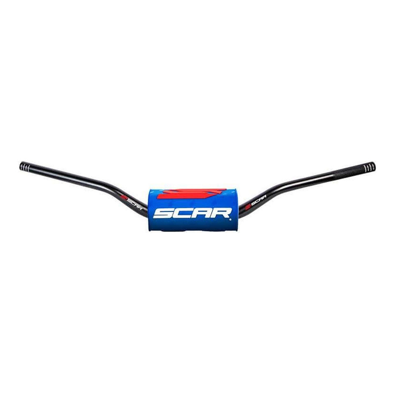 Guidon SCAR MX O2 Color type Honda/Kawasaki Ã 28,6mm Noir/Bleu