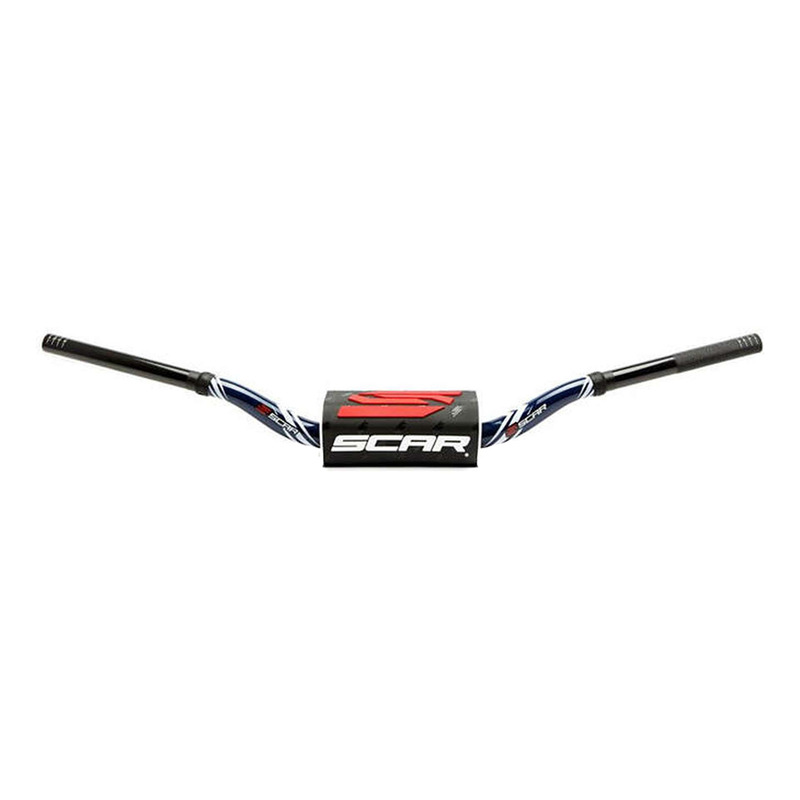 Guidon SCAR MX O2 Graphic Color Mini 65/85 Bas Ã 28,6mm Bleu FoncÃ©/No