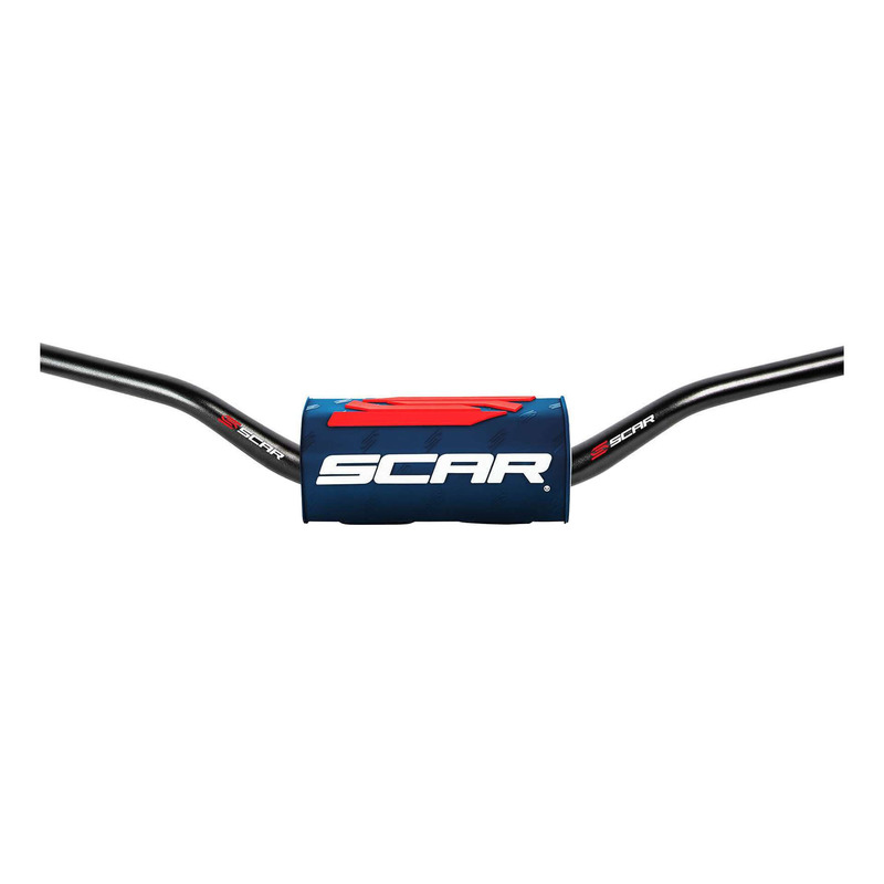 Guidon SCAR MX O2 Low Bend Mini 65/85 Bas Ã 28,6mm Noir/Bleu FoncÃ©