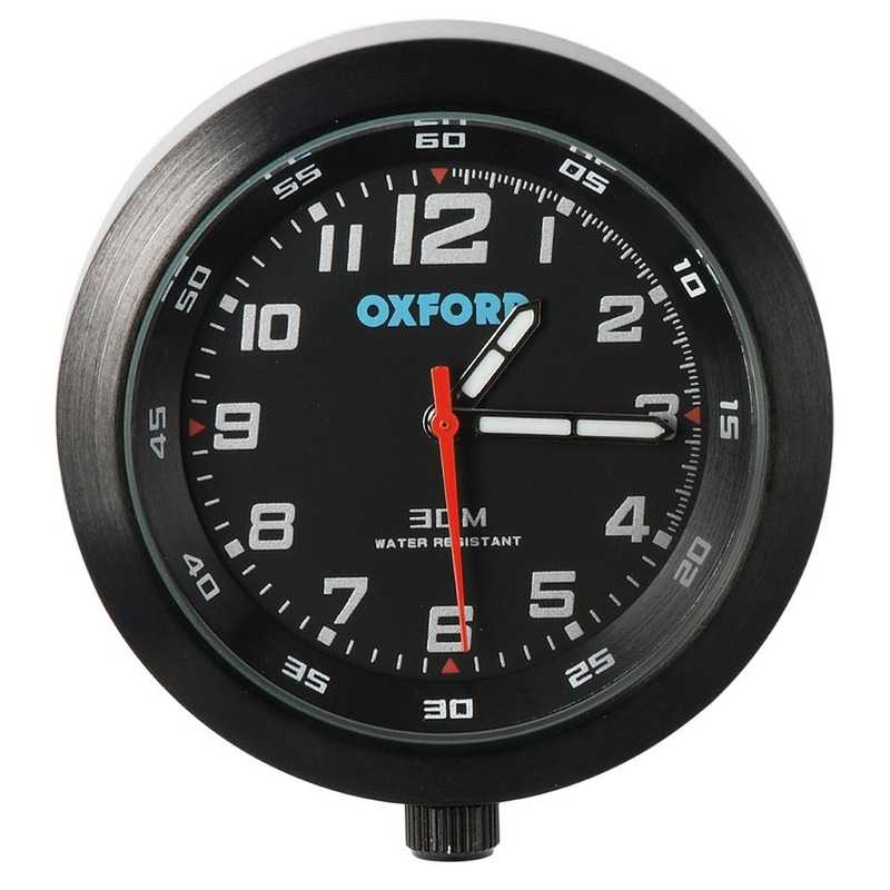 Horloge Oxford Anaclock noir inox étanche avec support