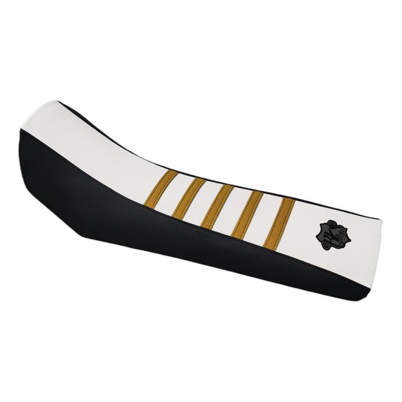 Housse de selle BKS Evo White blanc/doré Rieju MRT/MRT Pro 09-